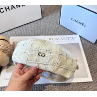 Luxury Classic Valentino Tweed Beret Hat VL090906 White 2025