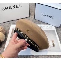 Newly Launched Chanel Beret Hat with Chain CH090905 Beige 2025