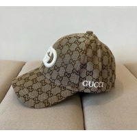 Best Quality Gucci GG Canvas Baseball Hat with Interlocking G GG090910 Beige 2025