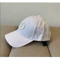Spot Cheap Gucci GG Canvas Baseball Hat with Interlocking G GG090910 White 2025