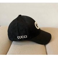 New Design Gucci GG Canvas Baseball Hat with Interlocking G GG090910 Black 2025