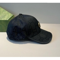 New Product Gucci GG Canvas Baseball Hat GG090911 Black/Gold 2025