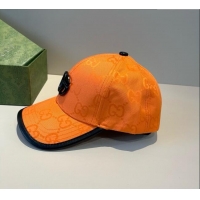 New Fashion Gucci GG Canvas Baseball Hat GG090911 Orange 2025