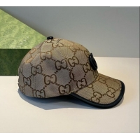 Top Design Gucci GG Canvas Baseball Hat GG090911 Camel Brown 2025