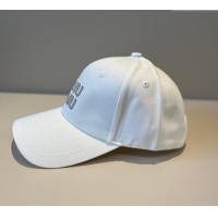 New Product Miu Miu Canvas Baseball Hat with Strass MM090912 White 2025