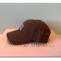 Promotional Miu Miu Canvas Baseball Hat MM090913 Dark Brown 2025