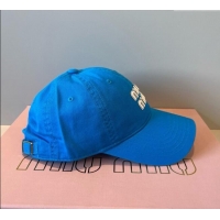 New Stylish Miu Miu Canvas Baseball Hat MM090913 Sky Blue 2025
