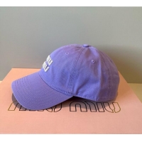New Product Miu Miu Canvas Baseball Hat MM090913 Light Purple 2025