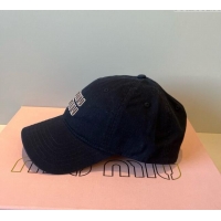 Inexpensive Miu Miu Canvas Baseball Hat MM090913 Black 2025