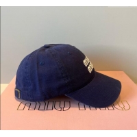 Cheap Wholesale Miu Miu Canvas Baseball Hat MM090913 Navy Blue 2025