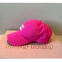 Low Cost Miu Miu Canvas Baseball Hat MM090913 Dark Pink 2025