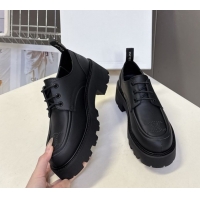 Classic Hot Celine Triomphe Derbies Shoes 5cm in Calfskin Leather Black 0826068
