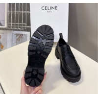 Classic Hot Celine Triomphe Derbies Shoes 5cm in Calfskin Leather Black 0826068
