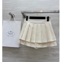 Best Product Prada Pleated Mini Skirt 0611 White 2025
