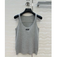 Luxury Cheap Miu Miu Knit Vest 061104 Grey 2025