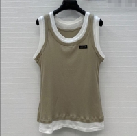 Luxury Discount Miu Miu Vest 0611 Green/White 2025