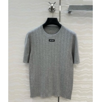 Inexpensive Miu Miu Knit T-Shirt 0611 Grey 2025