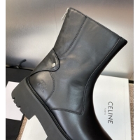 Charming Celine Leather Ankle Boots 4.5cm Black 2025 CE082602