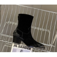 Best Grade Celine Suede Heel Ankle Boots 4.5cm Black 2025 CE082609