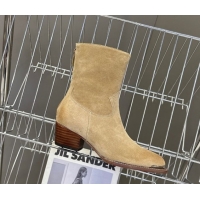 Good Looking Celine Suede Heel Ankle Boots 4.5cm Beige 2025 CE082609