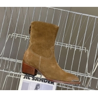 Good Looking Celine Suede Heel Ankle Boots 4.5cm Beige 2025 CE082609