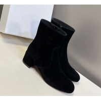 Durable Celine Les Bottes Triomphe Ankle Boots 5.5cm in Suede Black 2025 CE082610