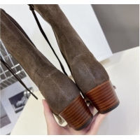 Cheapest Celine Suede Heel Mid Boots 4.5cm with Tassel Green 2025 CE082611