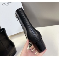 Hot Style Celine Calfskin Heel Ankle Boots 4.5cm Black 2025 CE082612