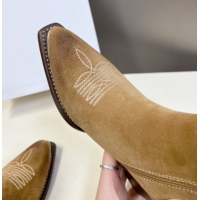 Sumptuous Celine Suede Heel Ankle Boots 4.5cm Beige 2025 CE082612