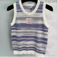 ​Best Quality Chanel Knit Vest 061001 Purple 2025