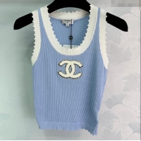 ​Luxury Cheap Chanel Knit Vest 061106 Blue 2025