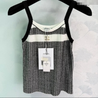 New Design Chanel Cotton Vest 061108 Black/White 2025