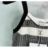 New Design Chanel Cotton Vest 061108 Black/White 2025
