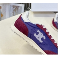 Best Product Celine Racer Low top Sneakers in Nylon and Suede Blue/Red 0826141