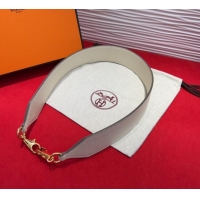 Super Quality Hermes Kelly Pocket Shoulder Strap in Leather 4x68cm HS091203 White/Gold 2025