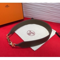 Spot Bulk Hermes Kelly Pocket Shoulder Strap in Leather 4x68cm HS091203 Grey/Gold 2025