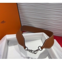 New Fashion Hermes Kelly Pocket Shoulder Strap in Leather 4x68cm HS091203 Brown/Silver 2025