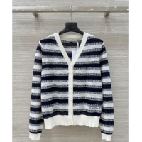 Hot Sell Fashion Dior Striped Cardigan DR061110 Black 2025
