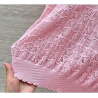 Best Price Chanel Knit Top with Strass CC CH061201 Pink 2025