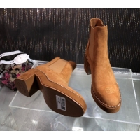 Big Discount Chanel Calfskin Heel Platform Ankle Boots 7.5cm with Chain Brown 2025 CH083008