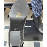 Trendy Design Chanel Quilted Calfskin & Leather High Boots 6cm with Chain Black/Navy Blue 2025 CH083009