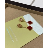 Luxury Cheap Van Cleef & Arpels Alhambra Earrings And 2 Motifs V0122 Gold/Red 2025