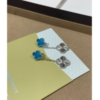 Top Design Van Cleef & Arpels Alhambra Earrings And 2 Motifs V0122 Blue/Silver 2025