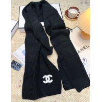 Best Price Chanel Cashmere Wool Long Scarf 30x175cm CH091004 Black 2025