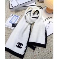 Best Product Chanel Cashmere Wool Long Scarf 30x180cm CH091005 White 2025