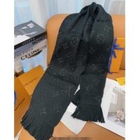 Well Crafted Louis Vuitton Cashmere Wool Long Scarf 31x175cm LV091009 Black 2025