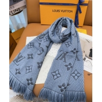 Cheapest Louis Vuitton Cashmere Wool Long Scarf 31x175cm LV091009 Blue/Grey 2025