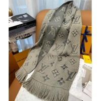 Top Grade Louis Vuitton Cashmere Wool Long Scarf 31x175cm LV091009 Beige/Grey 2025