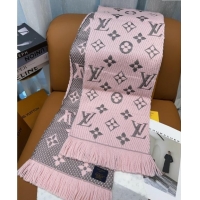 Famous Brand Louis Vuitton Cashmere Wool Long Scarf 31x175cm LV091009 Pink/Grey 2025