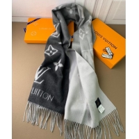 Top Grade Louis Vuitton Reykjavik Gradient Cashmere Long Scarf 45x190cm LV091010 Black 2025